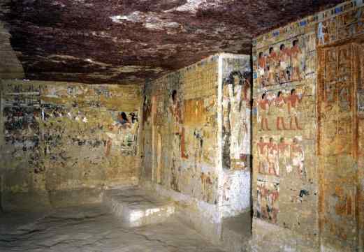 Sakkara 2002. Wnętrze kaplicy grobowej wezyra Merefnebefa